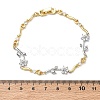Brass Micro Pave Cubic Zirconia Link Chain Bracelets for Women BJEW-C156-04B-05GP-5