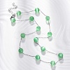 304 Stainless Steel Cat Eye Round Beads Handmade Chain Necklaces for Women NJEW-C073-01P-04-1