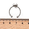 Square 304 Stainless Steel Adjustable Cuff Ring Components STAS-H237-02D-P-2