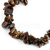 Unisex Chip Natural Tiger Eye Beaded Stretch Bracelets BJEW-S143-02-3