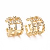 Clear Cubic Zirconia Chunky Cuff Earrings EJEW-G288-16G-1