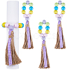 Easter Wood Beaded Napkin Rings with Tassels HJEW-WH0042-97-1