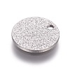 Tarnish Resistant 304 Stainless Steel Textured Pendants STAS-I098-01-10mm-P-2