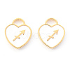 Light Gold Plated Alloy Enamel Pendants ENAM-R136-30-06-2