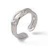 Non-Tarnish 304 Stainless Steel Twist Wave Open Cuff Ring for Women RJEW-C045-23P-1