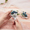 CRASPIRE 2Pcs 2 Style Silk Cloth Rose Flower Boutonniere Brooch & Wrist Corsage AJEW-CP0001-56-3