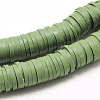 Flat Round Handmade Polymer Clay Beads CLAY-R067-6.0mm-43-2