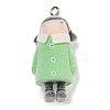 Flocking Resin Cute Pendants RESI-L043-01P-04-1
