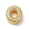 Brass Micro Pave Clear Cubic Zirconia Charms ZIRC-C009-01G-O-1