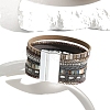 Braided Imitation Leather Crod Multi-strand Bracelets for Women PW-WGA1EC1-01-3