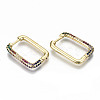 Brass Micro Pave Cubic Zirconia Huggie Hoop Earrings EJEW-S208-124-NF-3