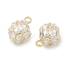 Brass Pave Clear Cubic Zirconia Charms CU-CBAD360-08G-02-2