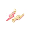 Brass Micro Pave Clear Cubic Zirconia Pendants ZIRC-A019-12G-G-2