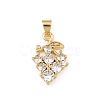 Brass Pave Cubic Zirconia Pendants X1-KK-F919-28G-03-1