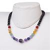 Natural Amethyst and Mixed Gemstone Beaded Necklaces NJEW-JN01753-03-3