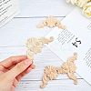 Natural Solid Wood Carved Onlay Applique Craft WOOD-FH0001-21-3