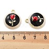 Rack Plating Alloy Enamel Pendants PALLOY-F311-12G-3