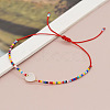 Bohemian Style Glass Seed Beads Braided Bracelets KP8572-1-1