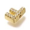 Rack Plating Brass Micro Pave Clear Cubic Zirconia Beads KK-G500-30G-F-2
