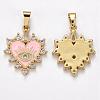 Brass Clear Cubic Zirconia Pendants ZIRC-J025-67G-01-2