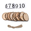 Flat Round Wood Big Pendant Decorations WOOD-F010-01-1