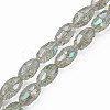 Electroplate Transparent Glass Beads Strands EGLA-N002-35-C04-1
