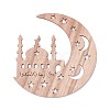 Moon & Castle Unfinished Wood Pendant Ornament WOOD-M003-01-3