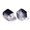 Frosted Glass Beads with Golden Glitter Powder DGLA-NH001-8mm-01B-2