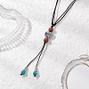 Retro Glass & Porcelain & Alloy Adjustable Nylon Cord Y Necklaces for Women NJEW-JN05360-01-1