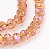 Electroplate Glass Beads Strands X-GLAA-K027-FR-A01-3