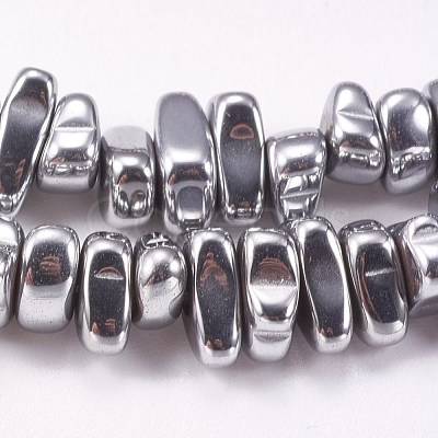 Electroplated Non-magnetic Synthetic Hematite Beads Strands G-P367-G08-1