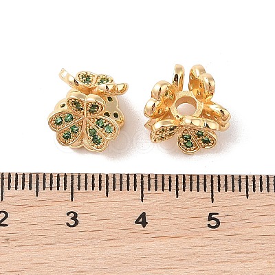 Brass Micro Pave Cubic Zirconia Beads KK-B100-51G-02-1