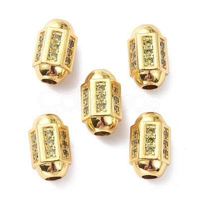 Brass Micro Pave Cubic Zirconia Beadsong-Lasting Plated ZIRC-P089-24B-G-1