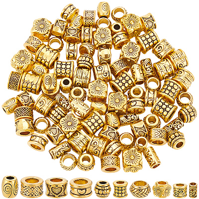 100Pcs 10 Styles Tibetan Style Zinc Alloy Beads FIND-SP0005-95-1