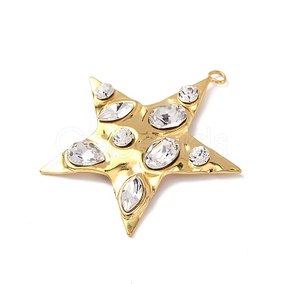 304 Stainless Steel Cubic Zirconia Pendants STAS-Z182-07G-03-1