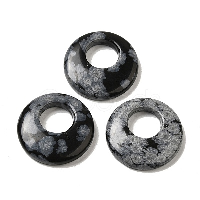 Natural Snowflake Obsidian Pendants G-T122-76M-1