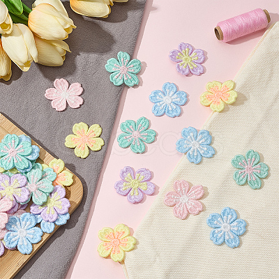 50Pcs 5 Colors Polyester Applqiues PATC-CY0001-59-1