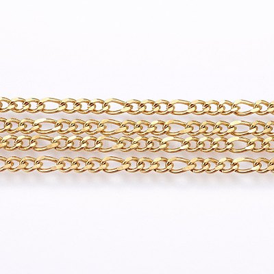 3.28 Feet 304 Stainless Steel Figaro Chains X-CHS-I002-05G-1