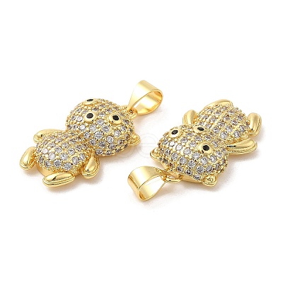 Brass Micro Pave Cubic Zirconia Pendants KK-M249-06G-1