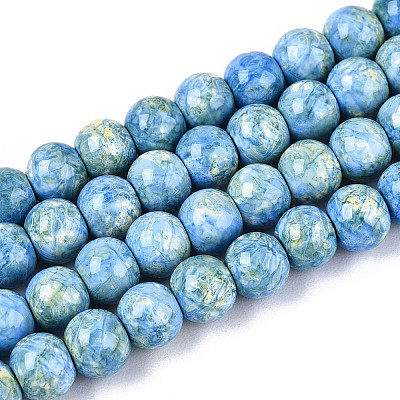 Baking Paint Glass Beads Strands X-DGLA-N016-6mm-09-1