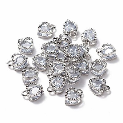 Heart Alloy Charms ZIRC-R007-043A-02-1