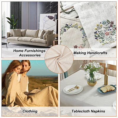 Linen Cotton Fabric DIY-WH0580-56A-1