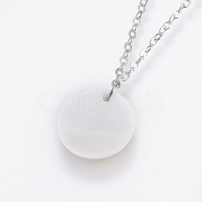 Brass Real Platinum Plated Cable Chains Pendant Necklaces NJEW-JN02259-05-1