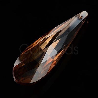 Faceted Teardrop Glass Pendants GLAA-O008-E-1