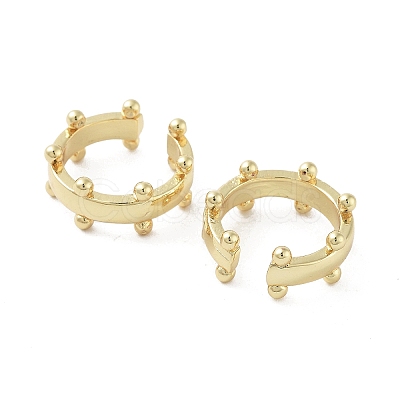 Rack Plating Brass Cuff Ring EJEW-C081-17G-1