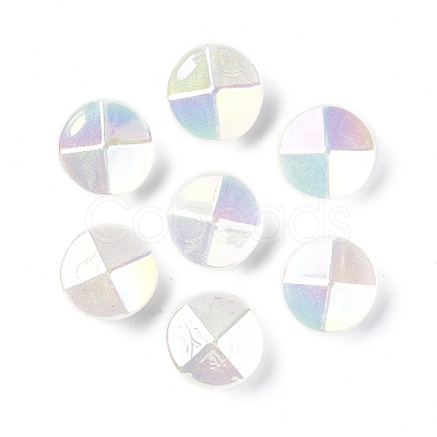 UV Plating Luminous Transparent Acrylic Beads OACR-P010-05D-1