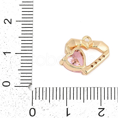 Brass Micro Pave Cubic Zirconia Charms ZIRC-P122-01C-G02-1