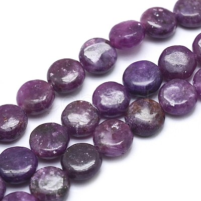 Natural Lepidolite/Purple Mica Stone Beads Strands G-F626-04-1