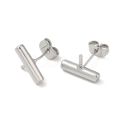 Column Brass Stud Earring Findings KK-M270-36P-1