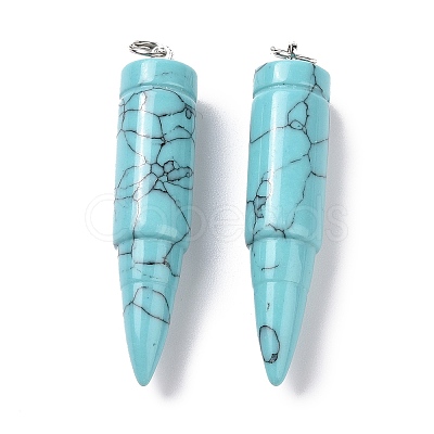 Synthetic Turquoise Pointed Pendants G-D850-12-1